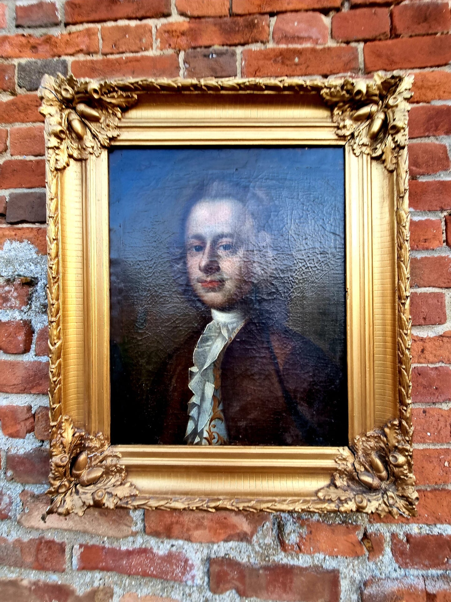 Follower of Hogarth - An 18th Century English School Antique Oil on Canvas Portrait of an Aristocratic Gentleman