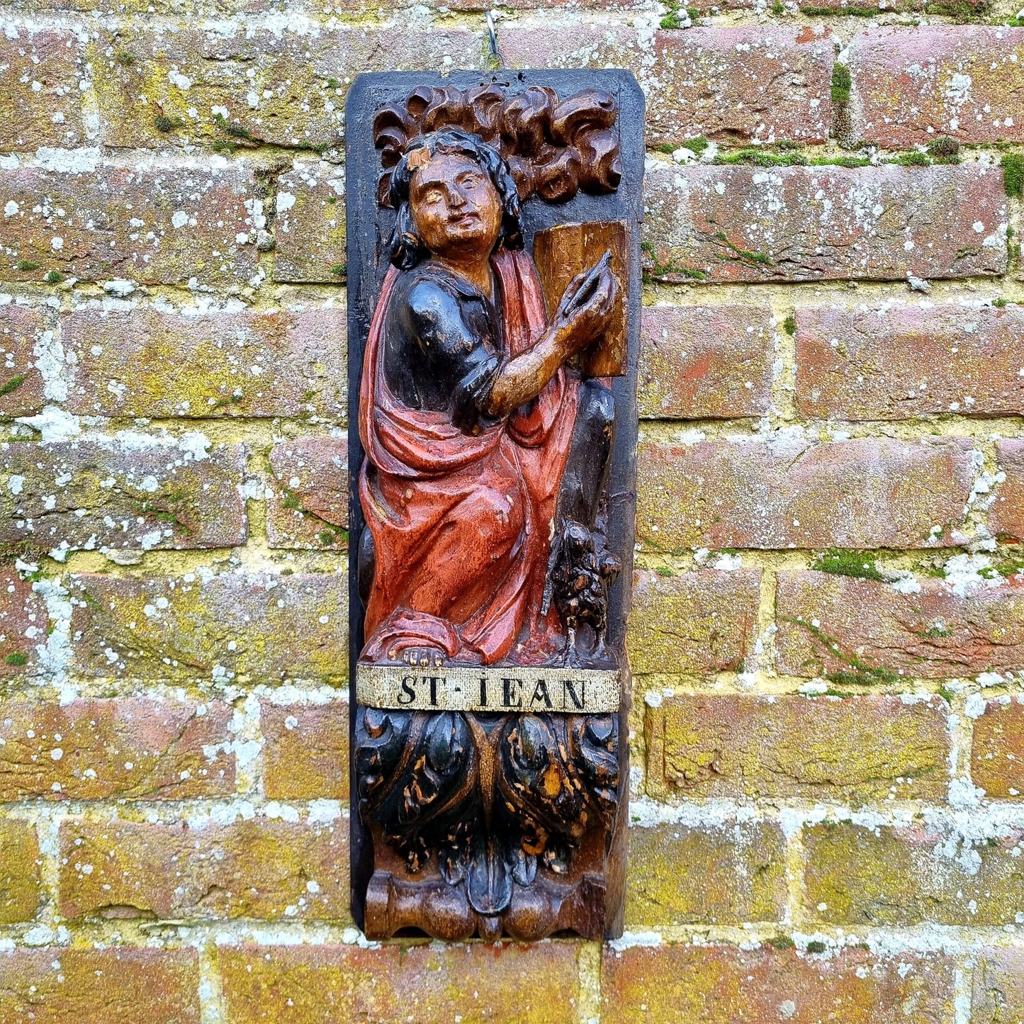 Superb Set of 4 x Large Early 17th Century French Antique Carved Oak Portrait Panels Depicting the Four Evangelists; St. Matthew, St. Mark, St. Luke and St. John