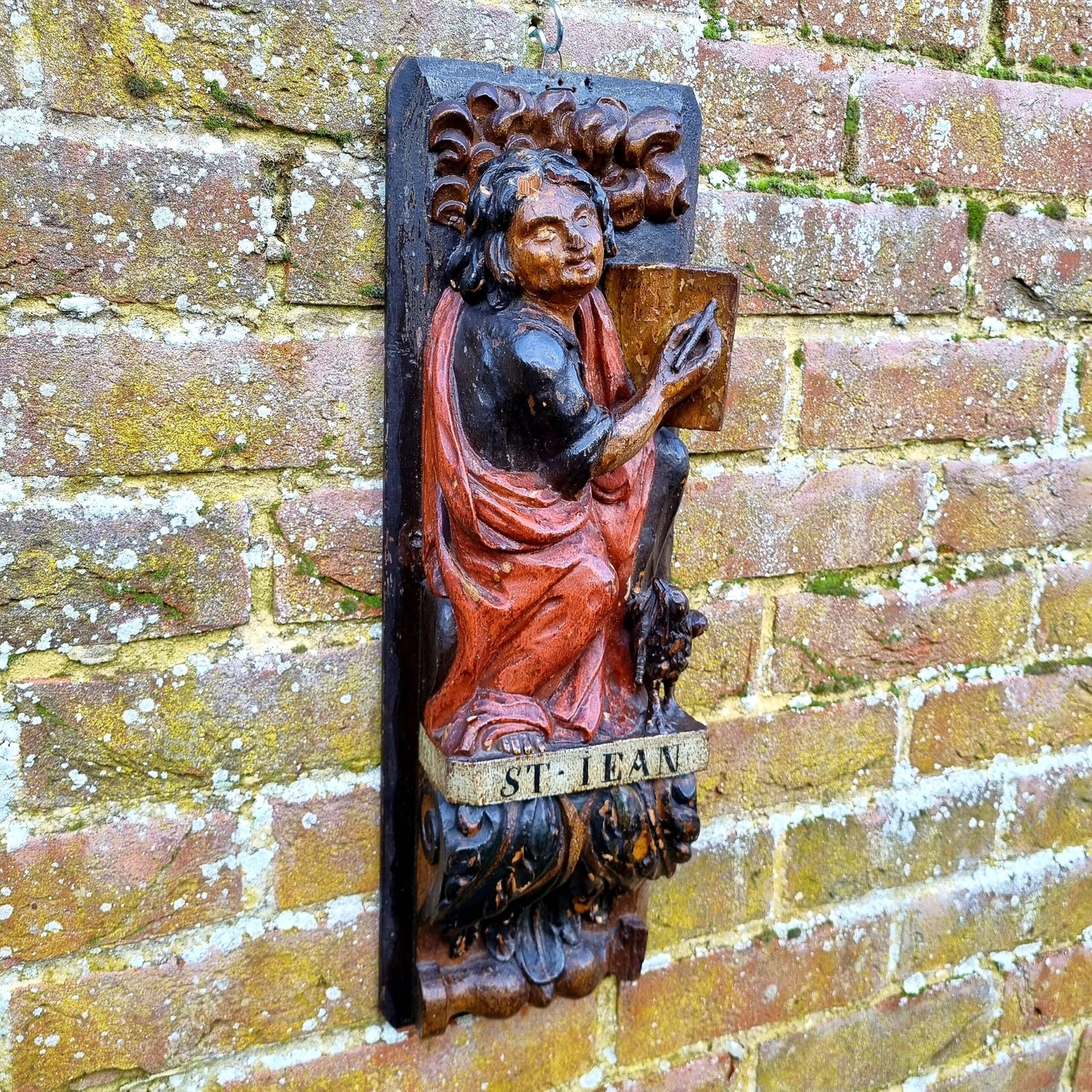 Superb Set of 4 x Large Early 17th Century French Antique Carved Oak Portrait Panels Depicting the Four Evangelists; St. Matthew, St. Mark, St. Luke and St. John