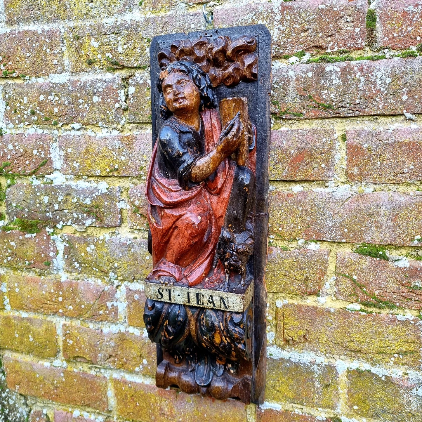 Superb Set of 4 x Large Early 17th Century French Antique Carved Oak Portrait Panels Depicting the Four Evangelists; St. Matthew, St. Mark, St. Luke and St. John