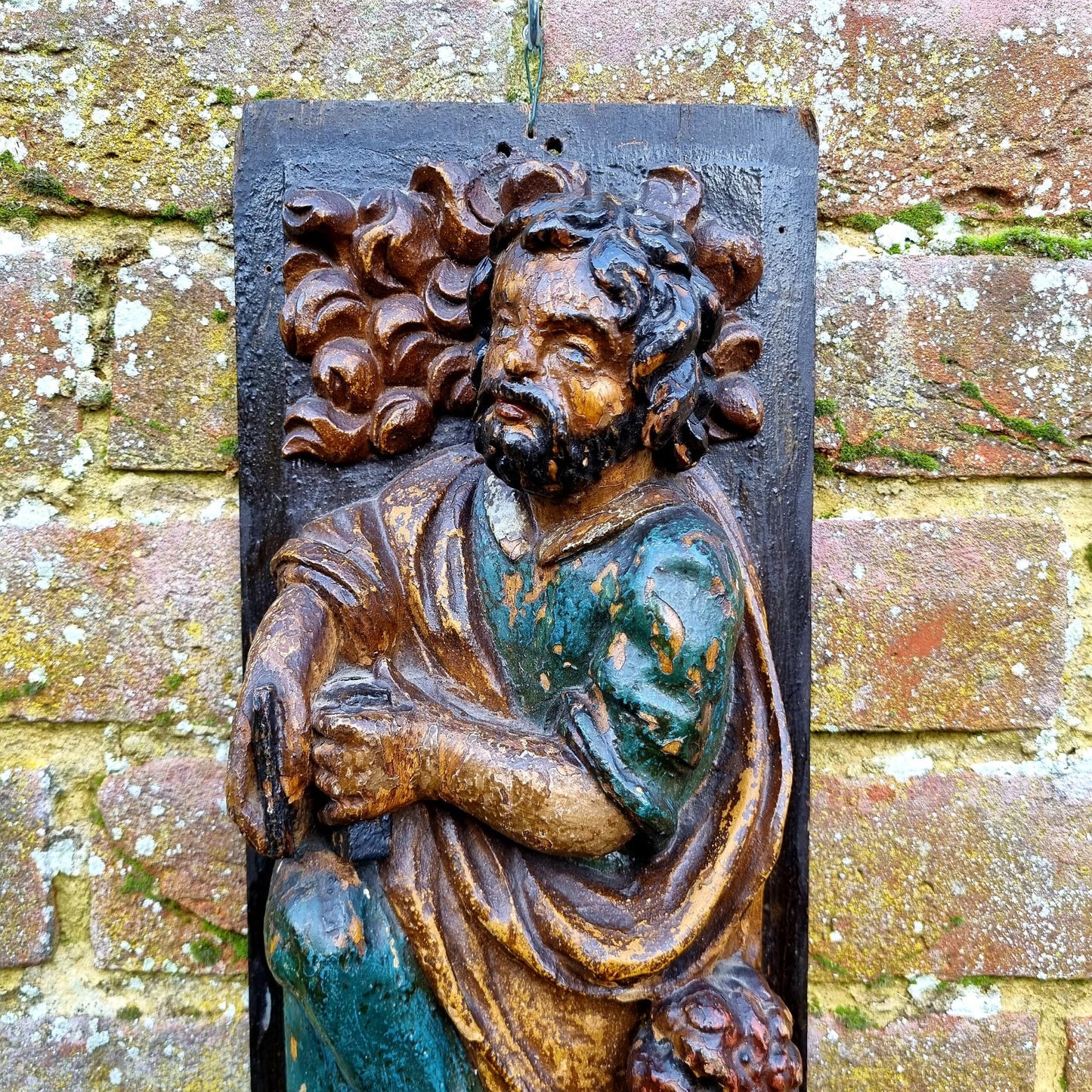 Superb Set of 4 x Large Early 17th Century French Antique Carved Oak Portrait Panels Depicting the Four Evangelists; St. Matthew, St. Mark, St. Luke and St. John