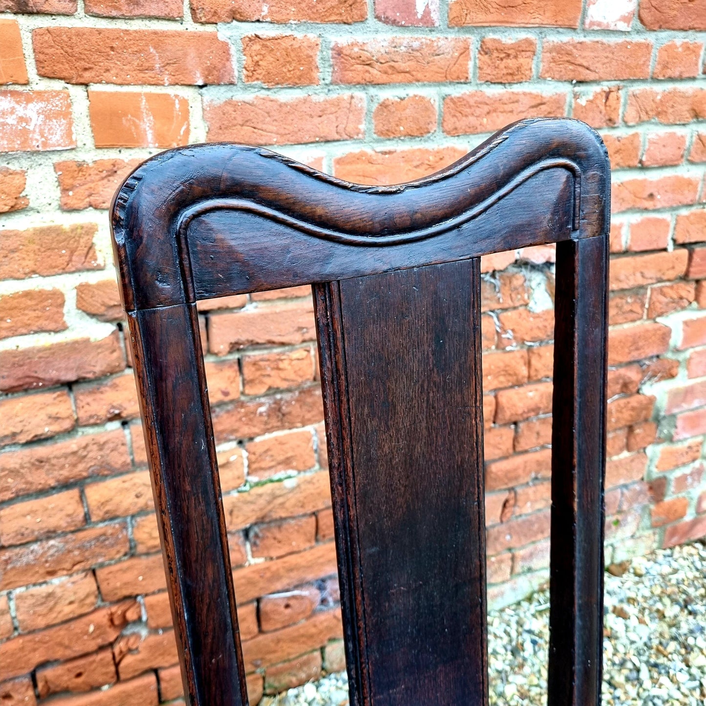 Pair of 17th Century Welsh Antique Oak Back Stools or Hall Chairs