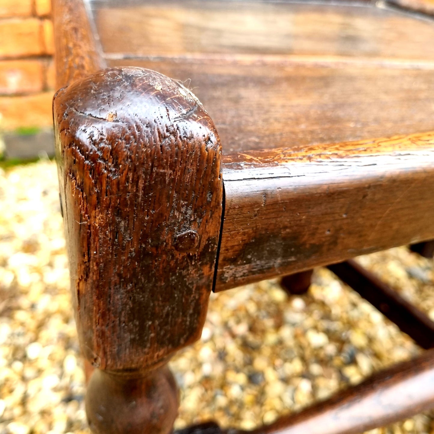 Pair of 17th Century Welsh Antique Oak Back Stools or Hall Chairs