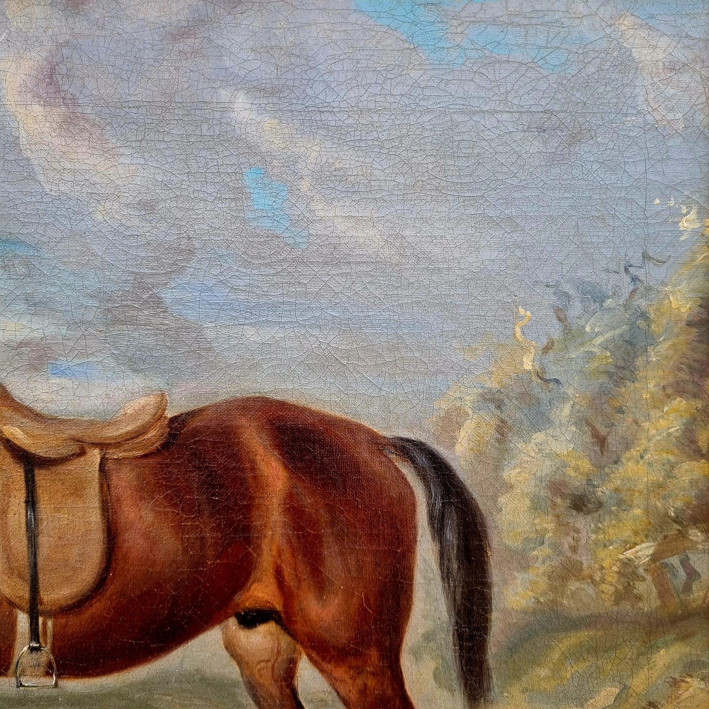 Mid 19th Century English School Antique Oil Portrait Painting of a Gentleman Farmer and His Prize Horse, Signed "H Hall"