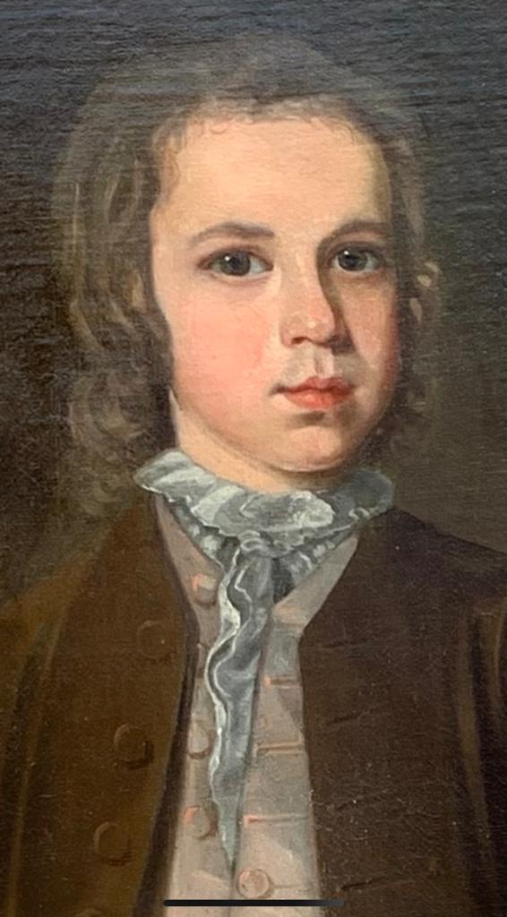 Ex Dunrobin Castle - Home of the Duchess of Sutherland - A Superb 18thC Scottish School Three-Quarter-Length Portrait of a Boy Feeding a Parrot
