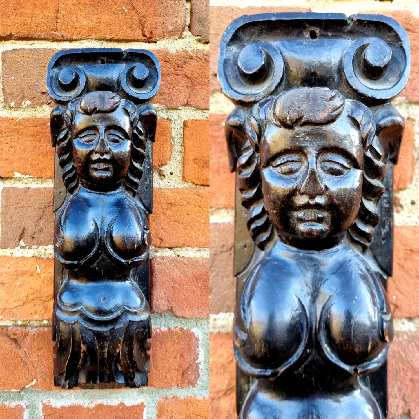 Early 17th Century Flemish Antique Carved Oak Term