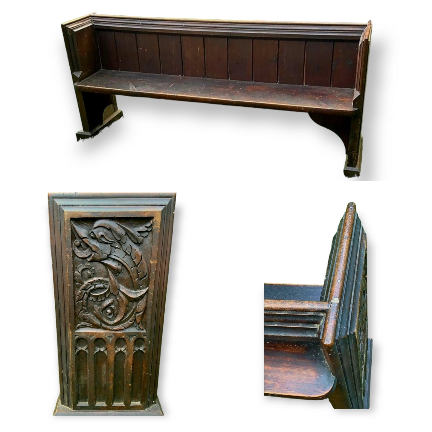 Mid 16thC & Later English Oak Church Pew | West Country Provenance | Antique Ecclesiastical Bench