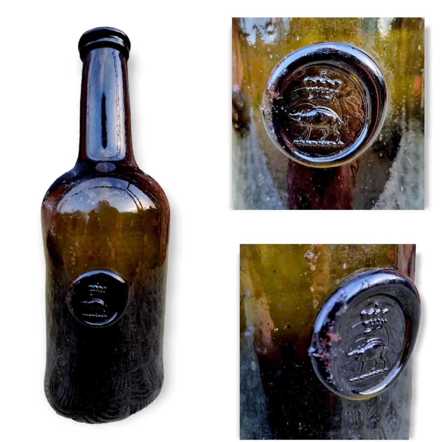 Mid 18th Century English Antique Seal Bottle, Bearing The Seal of The Edgcumbe Family