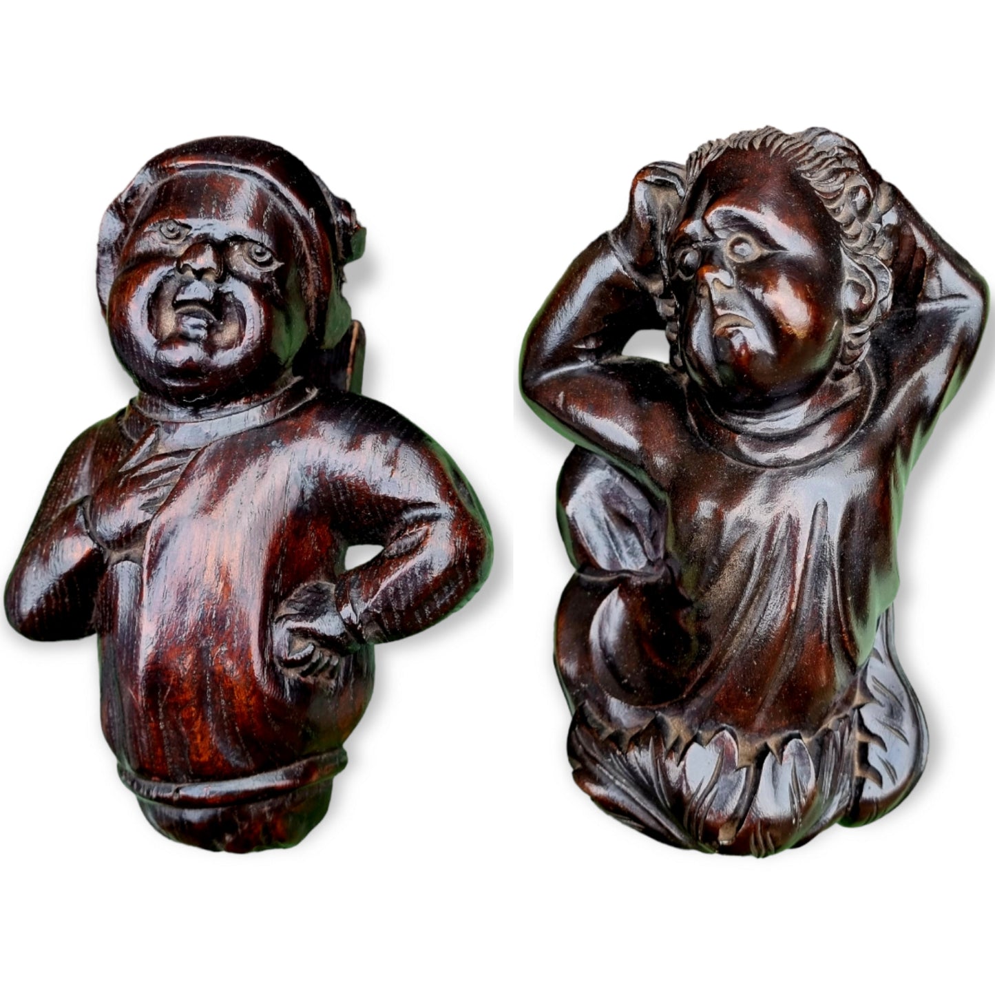 Pair of 15th Century Style Antique Carved Oak Figures – Ex-Beverley Minster by Repute