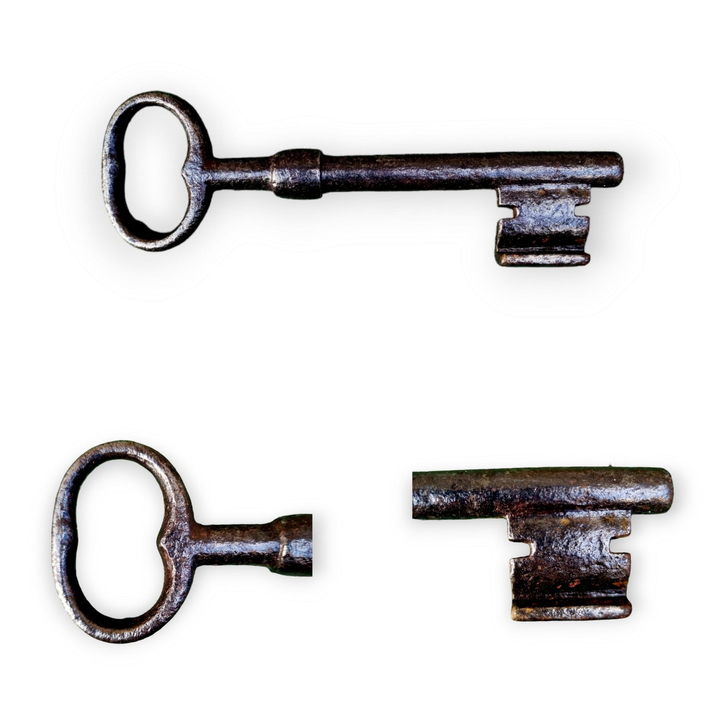 18th Century Antique Iron Skeleton Key – Large English Door Key