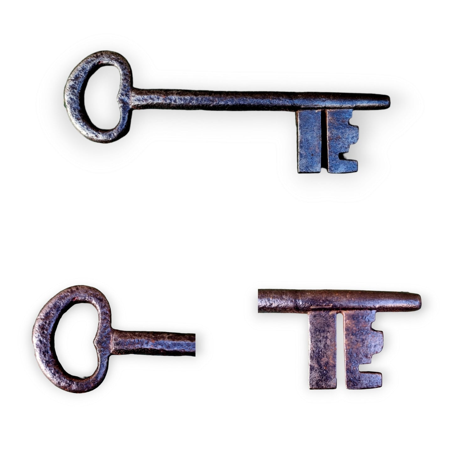 17th Century Antique Iron Skeleton Key – Large English Door Key