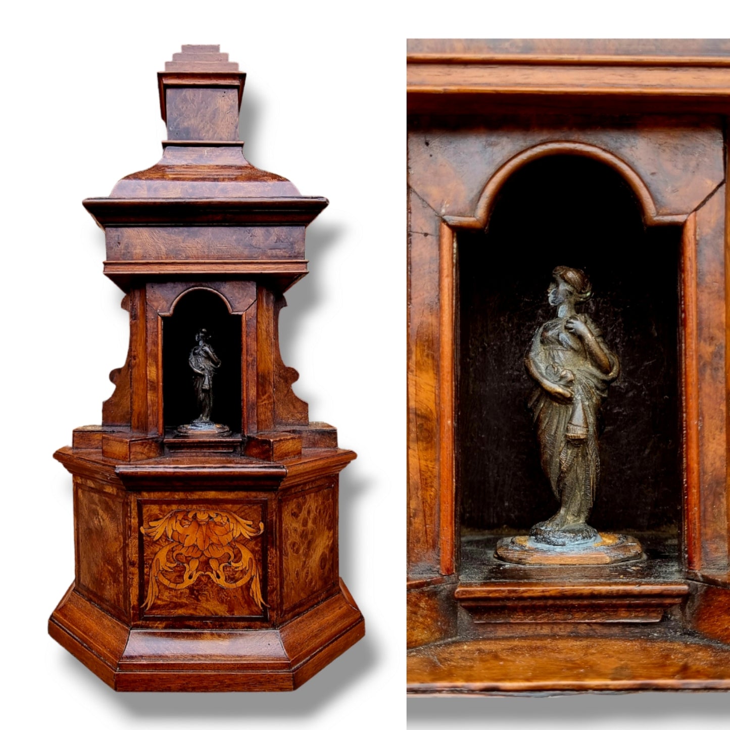 18th Century Italian Walnut Architectural Temple Model with Bronze Venus Statue – Grand Tour Collectible
