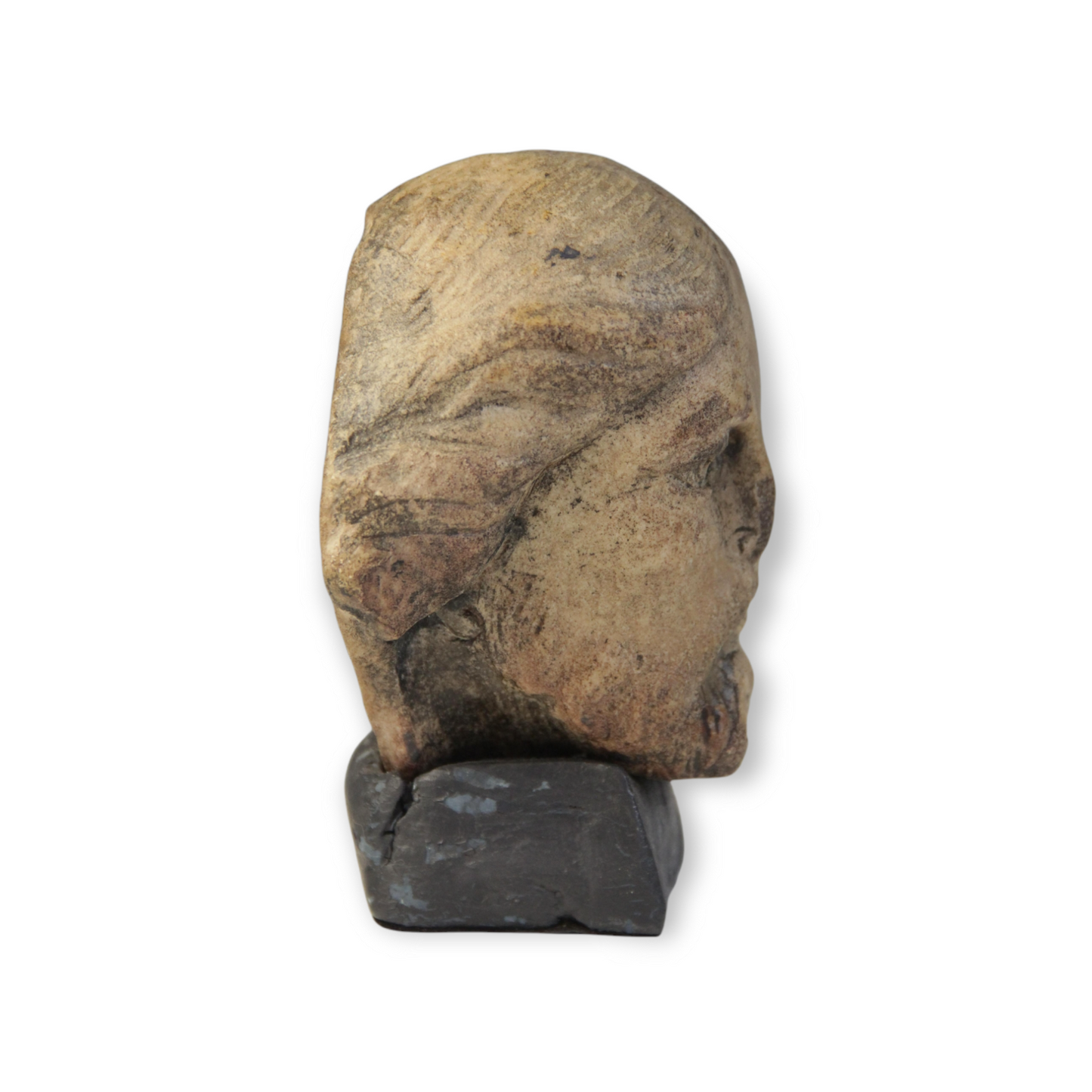 15th Century Antique Carved Alabaster Head of Christ