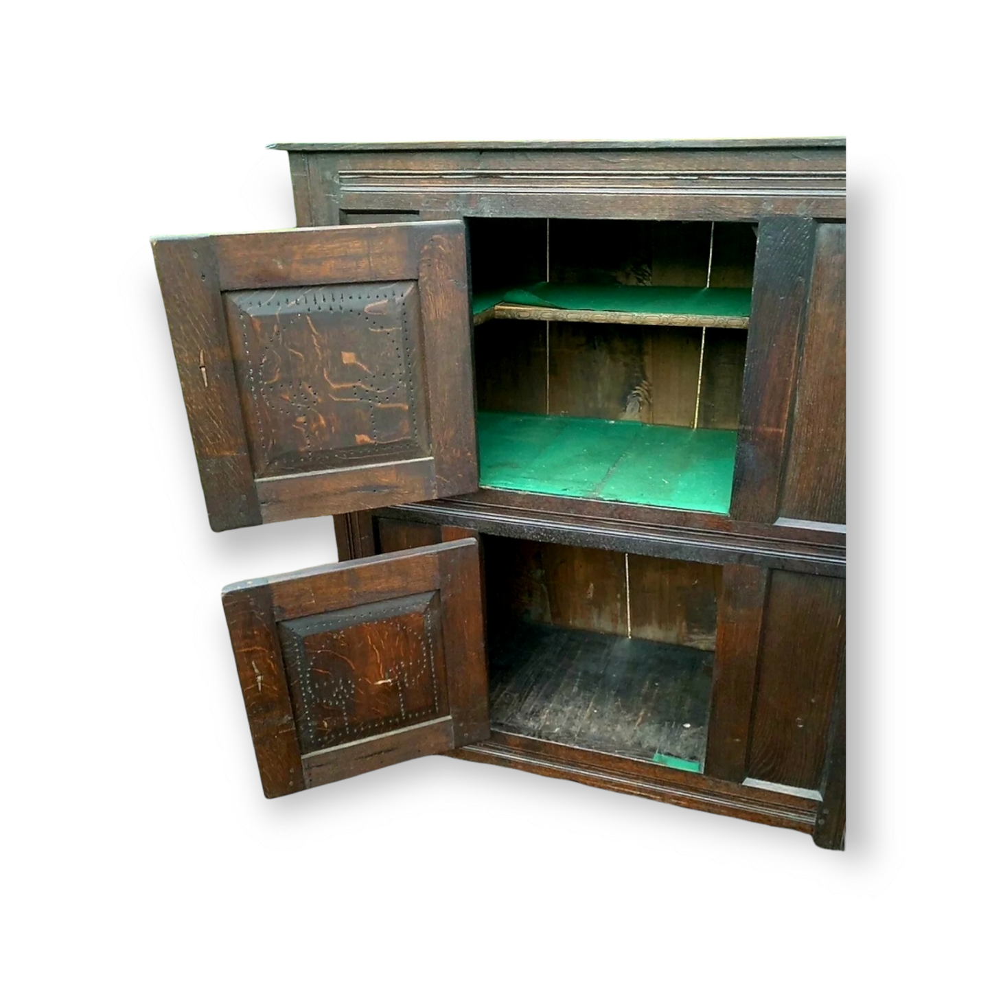 17th Century English Antique Oak Food Cupboard