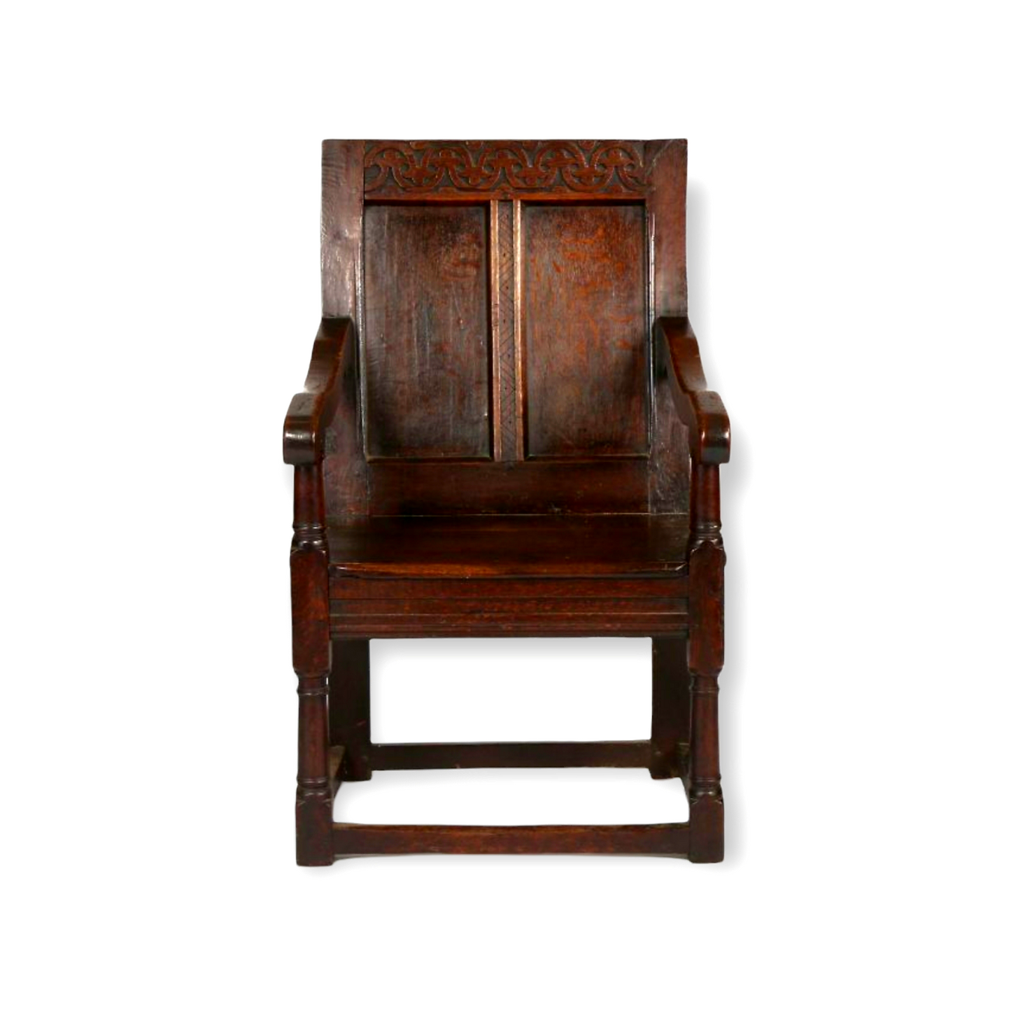 Charles I Period - 17th Century English Antique Oak Wainscot Armchair, Circa 1640