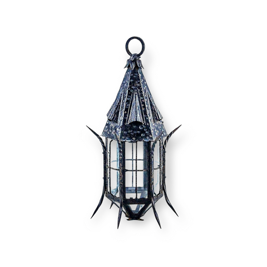 Large & Impressive Gothic Revival Antique Iron Hanging Lantern