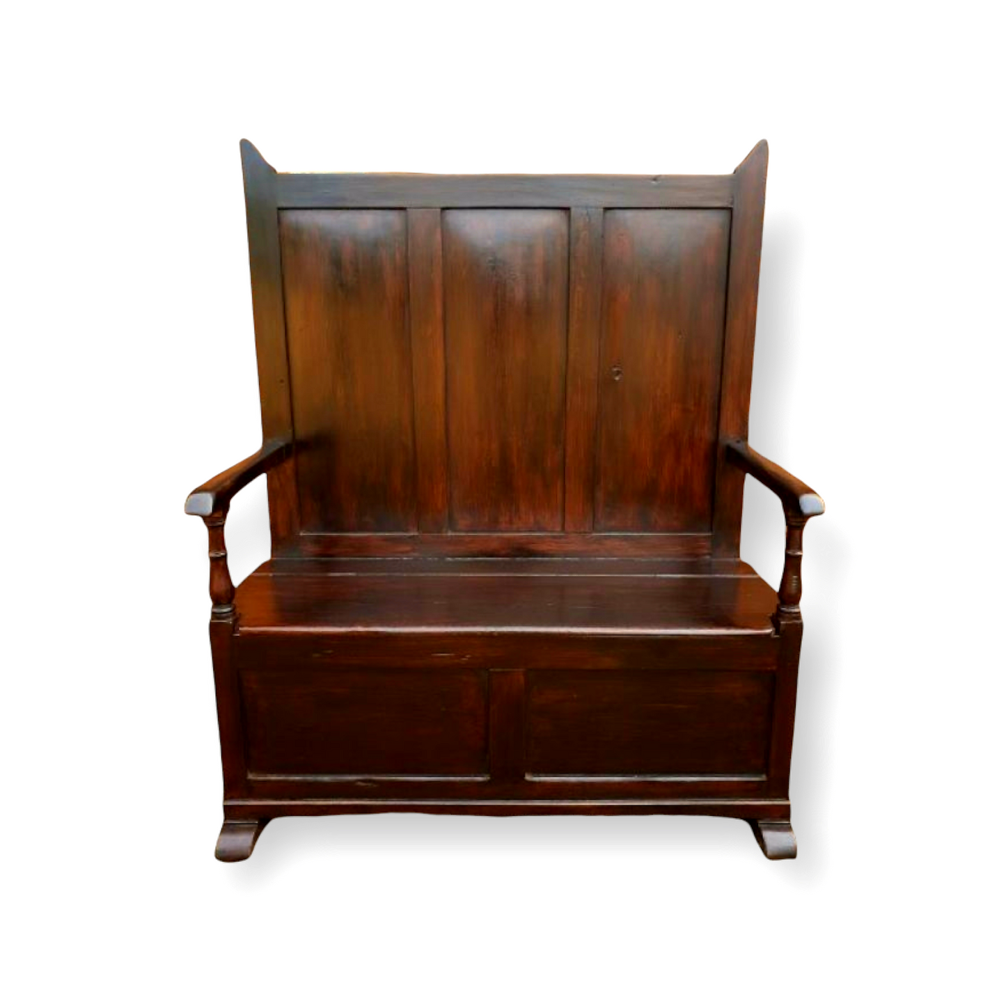 Early 19th Century Welsh Antique Pine Box Settle