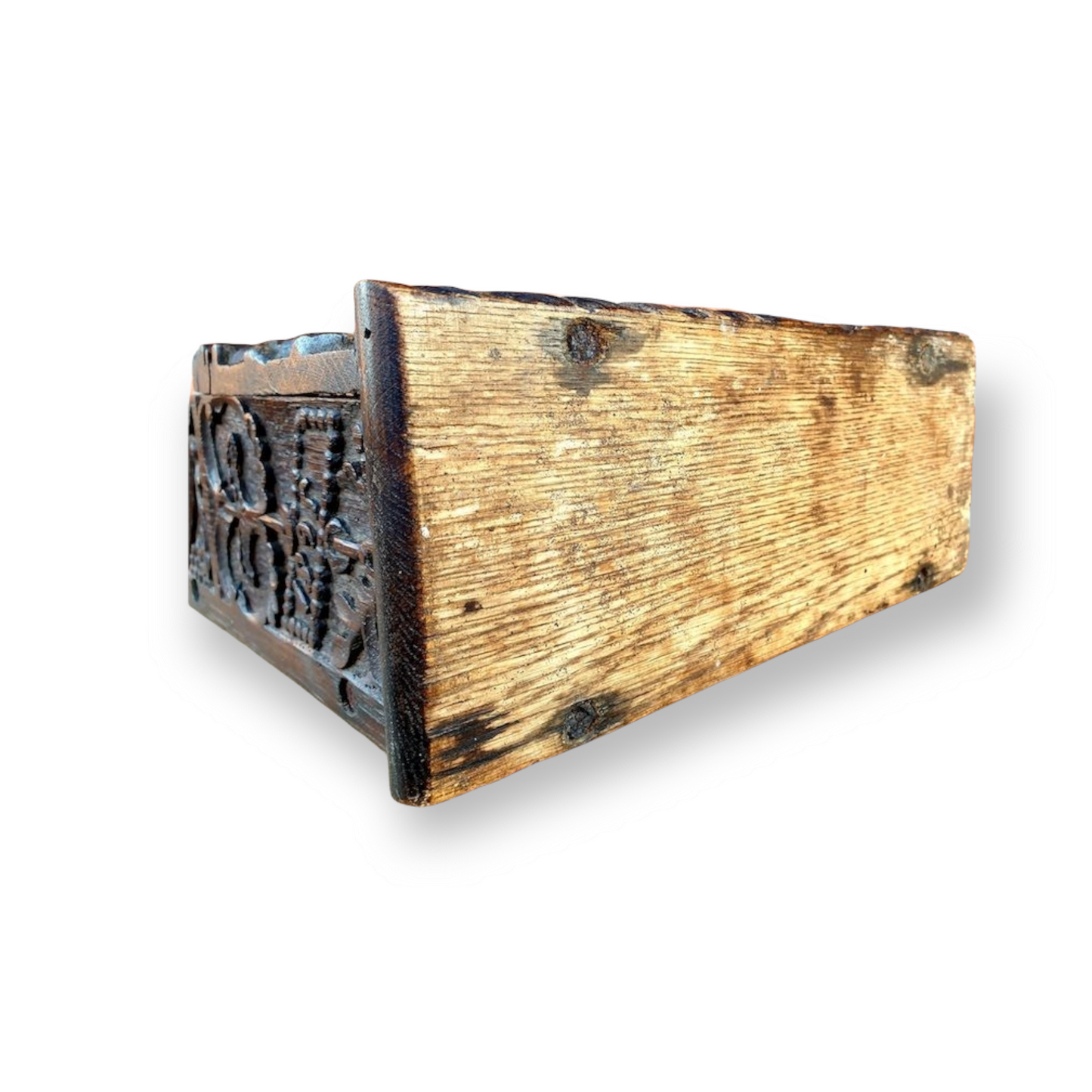 17th Century Style, 19th Century Made, English Antique Carved Oak Letter Rack Dated "1895"