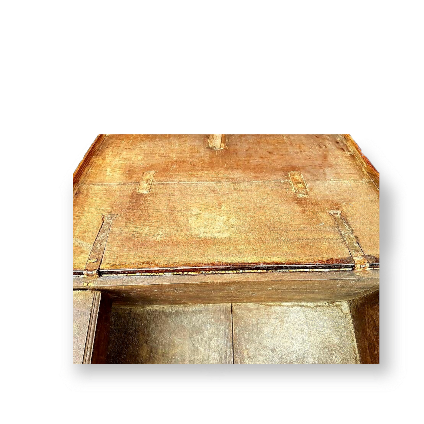 Early 17th Century English Antique Oak Boarded Box or Bible Box on an Associated Oak Stand of Later Date