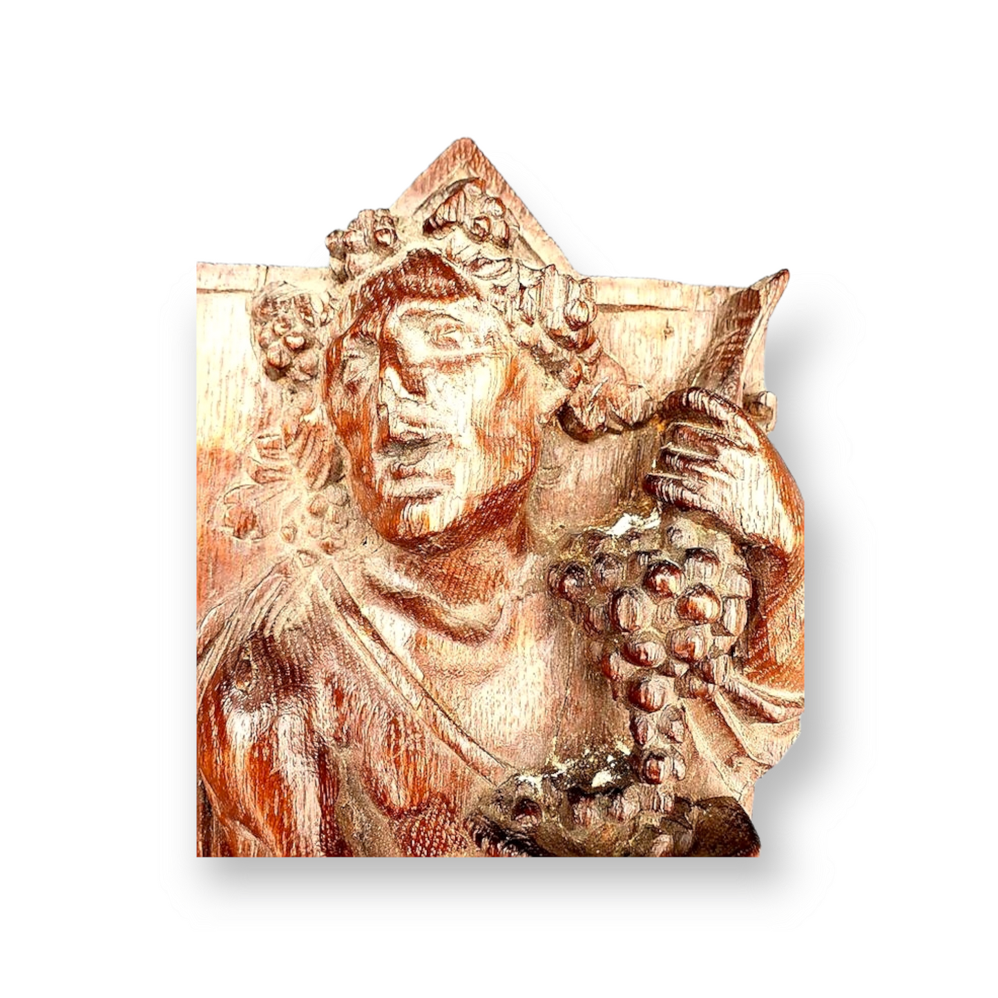 Pair of Mid 17th Century Flemish Antique Carved Oak Bosses / Panels Depicting Summer & Autumn