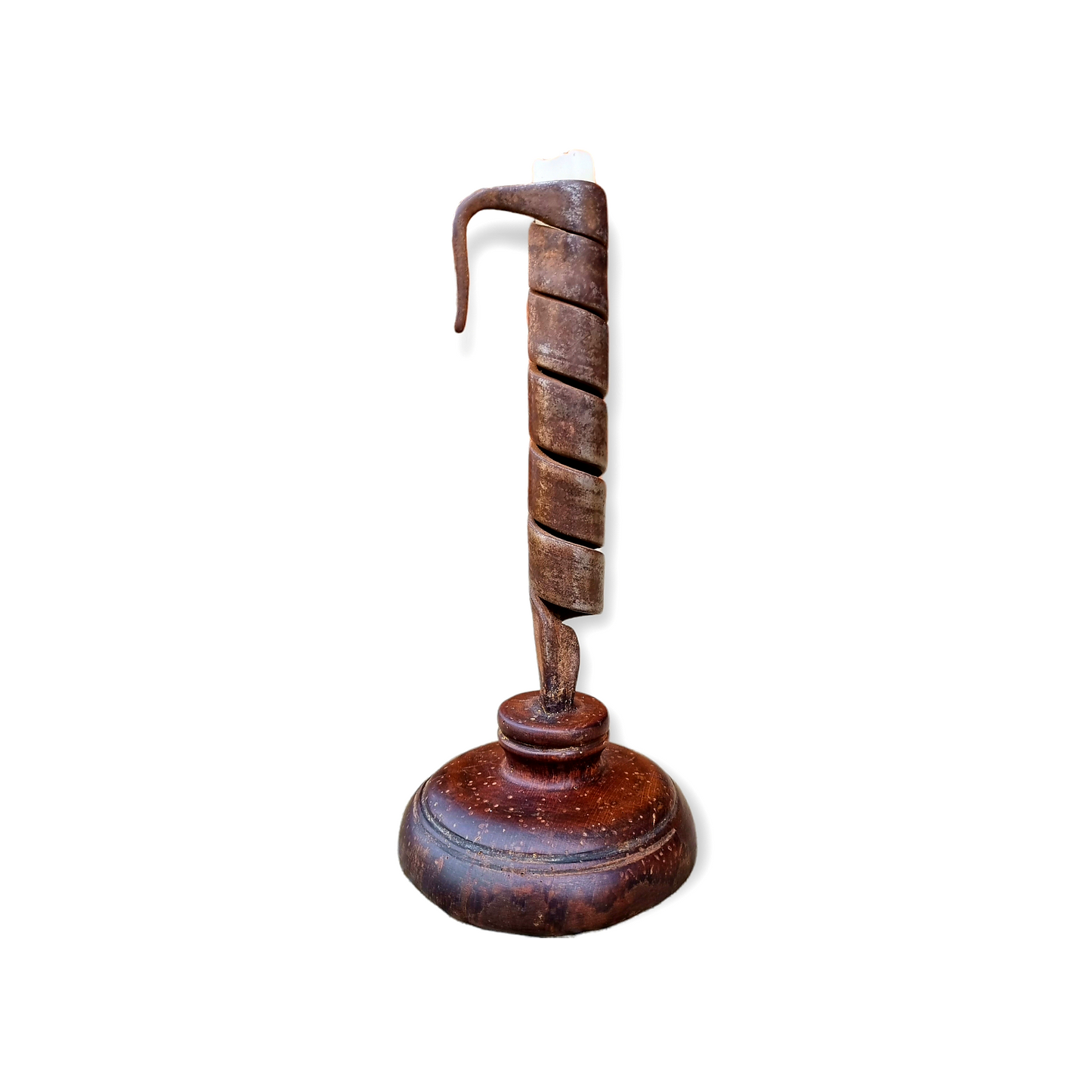 Late 18th Century Primitive Antique "Rat Tail" Candleholder