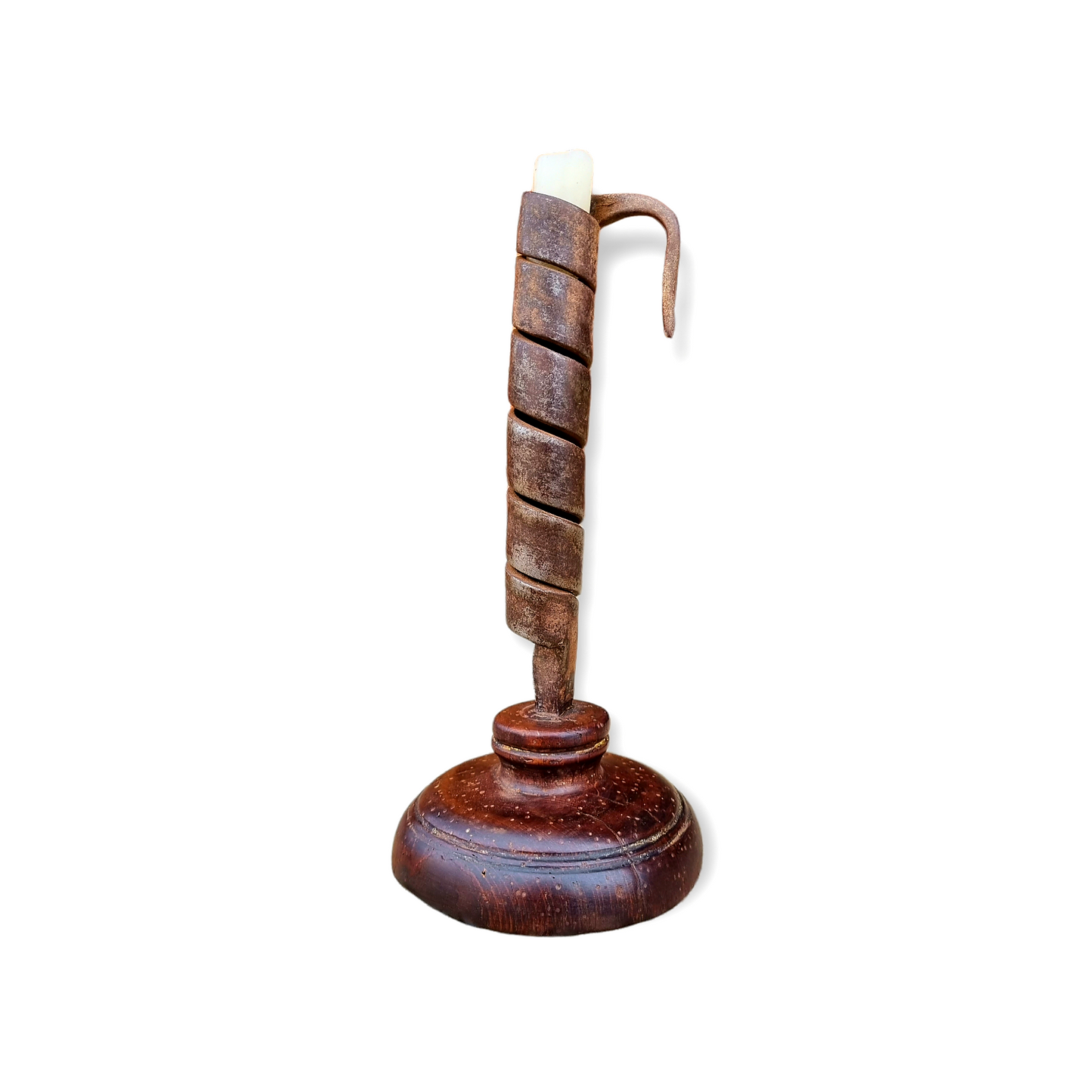 Late 18th Century Primitive Antique "Rat Tail" Candleholder