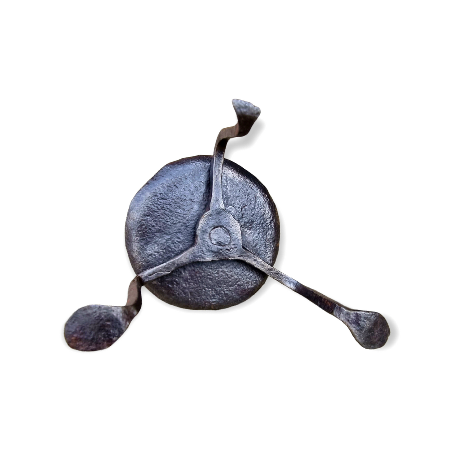 Late 18th Century Primitive Antique Wrought Iron Candleholder or Rat Tail Candleholder