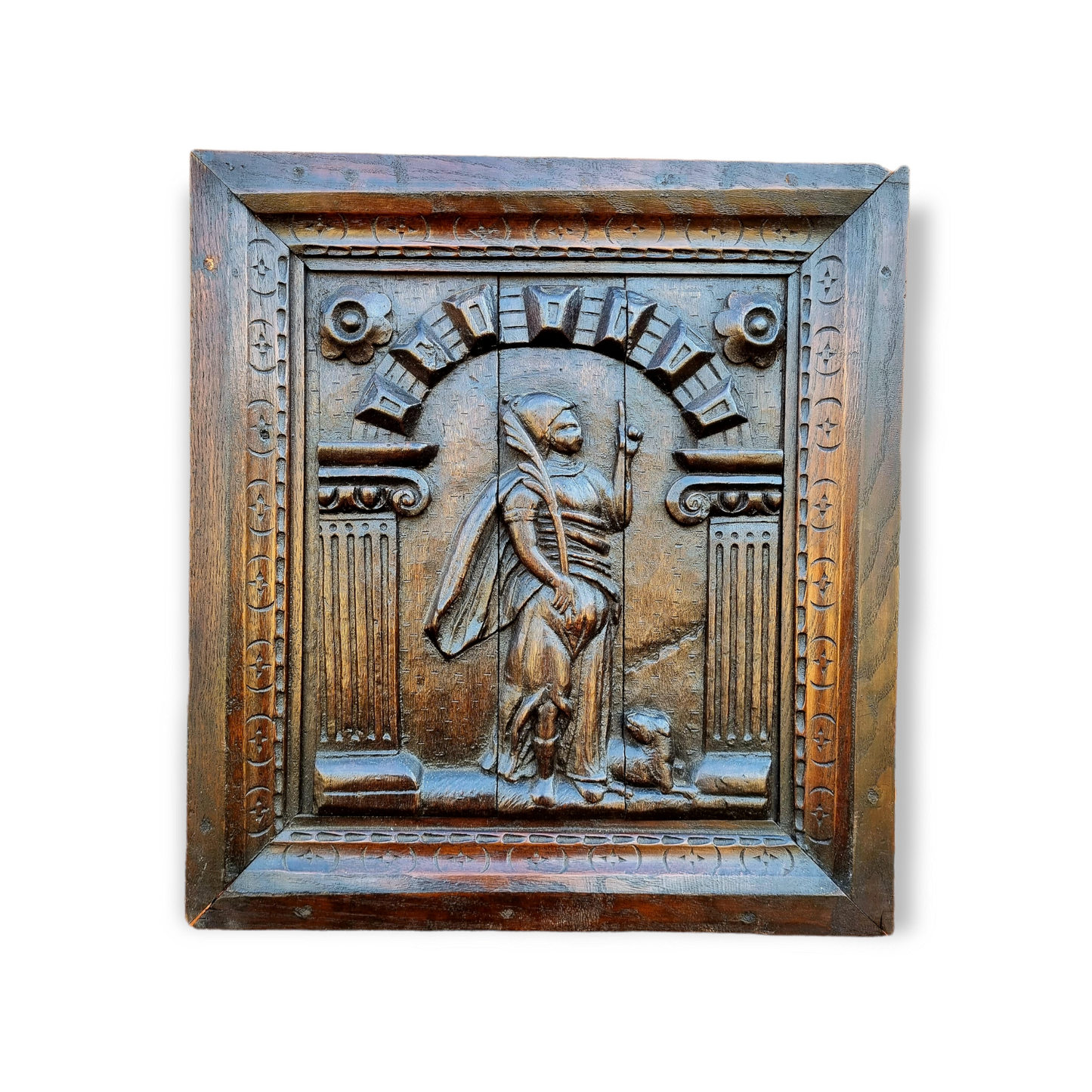 Pair of 17th Century Flemish Antique Carved Oak Panels