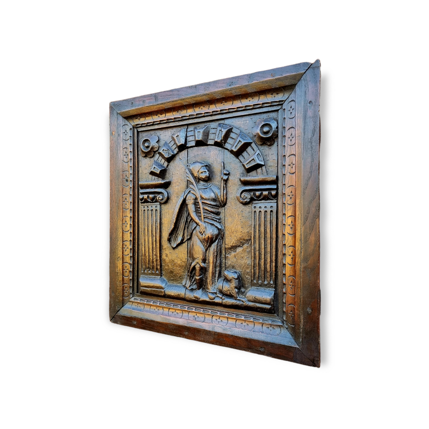 Pair of 17th Century Flemish Antique Carved Oak Panels