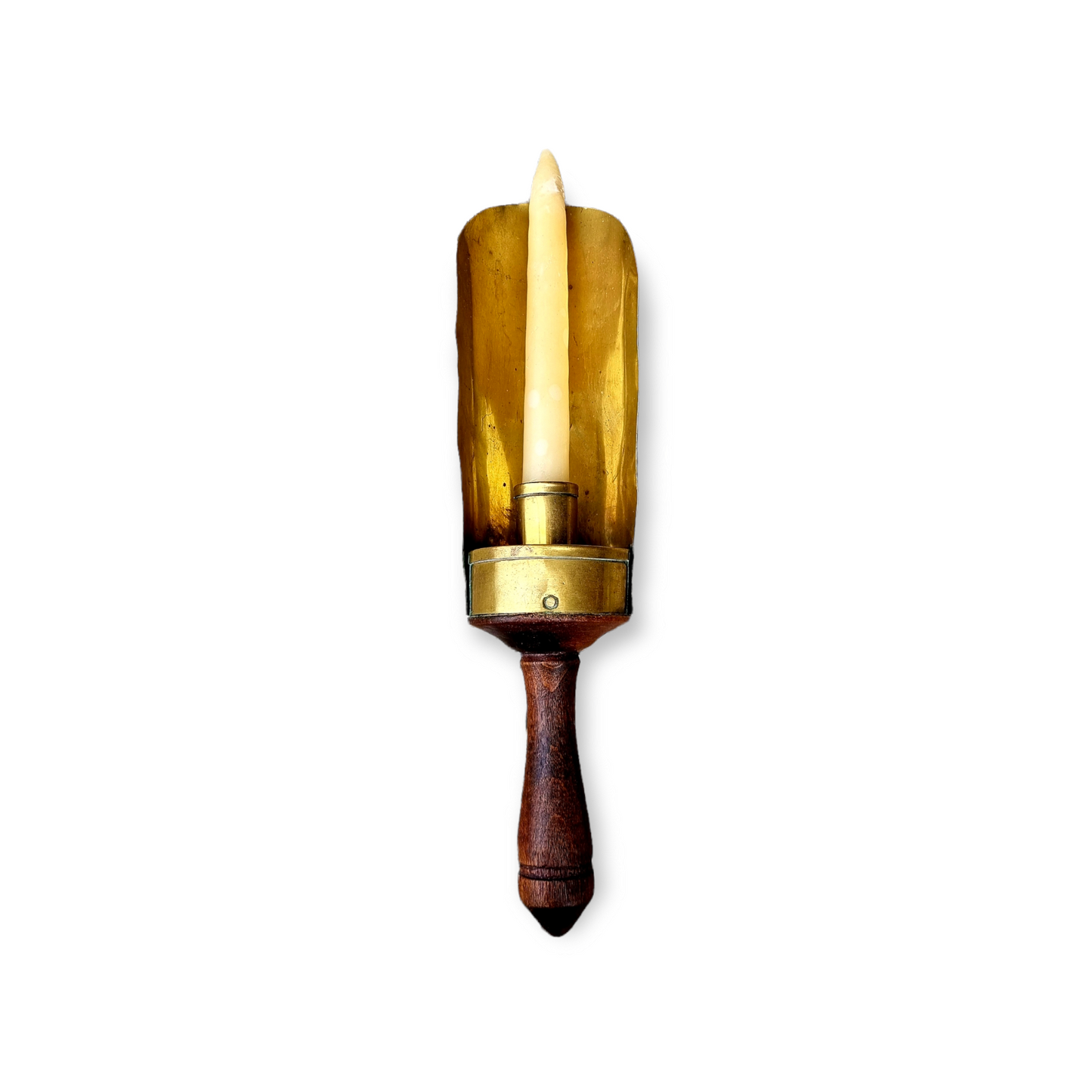 Rare Late 18th Century English Antique Brass Cellar Candlestick