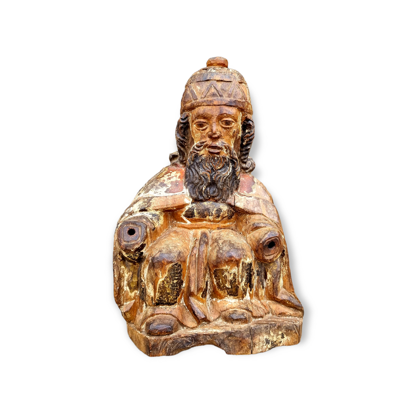 16th Century Spanish Antique Carved Wooden Sculpture of Saint Peter