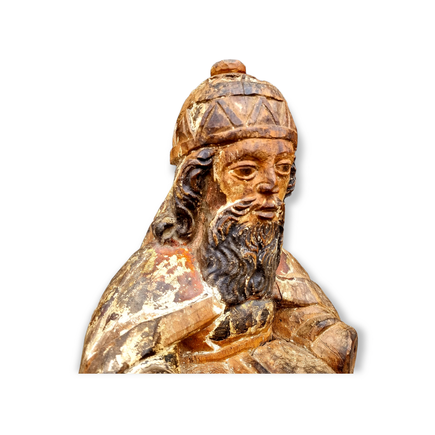 16th Century Spanish Antique Carved Wooden Sculpture of Saint Peter