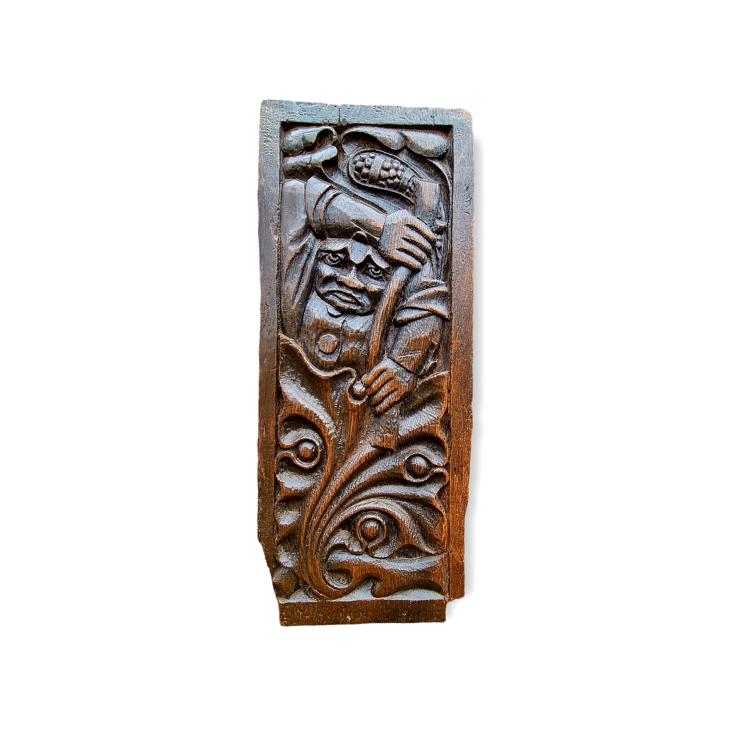 Rare Pair of 16th Century Dutch Antique Carved Oak Panels Depicting Wild Men of The Woods or Woodwose / Wodewose