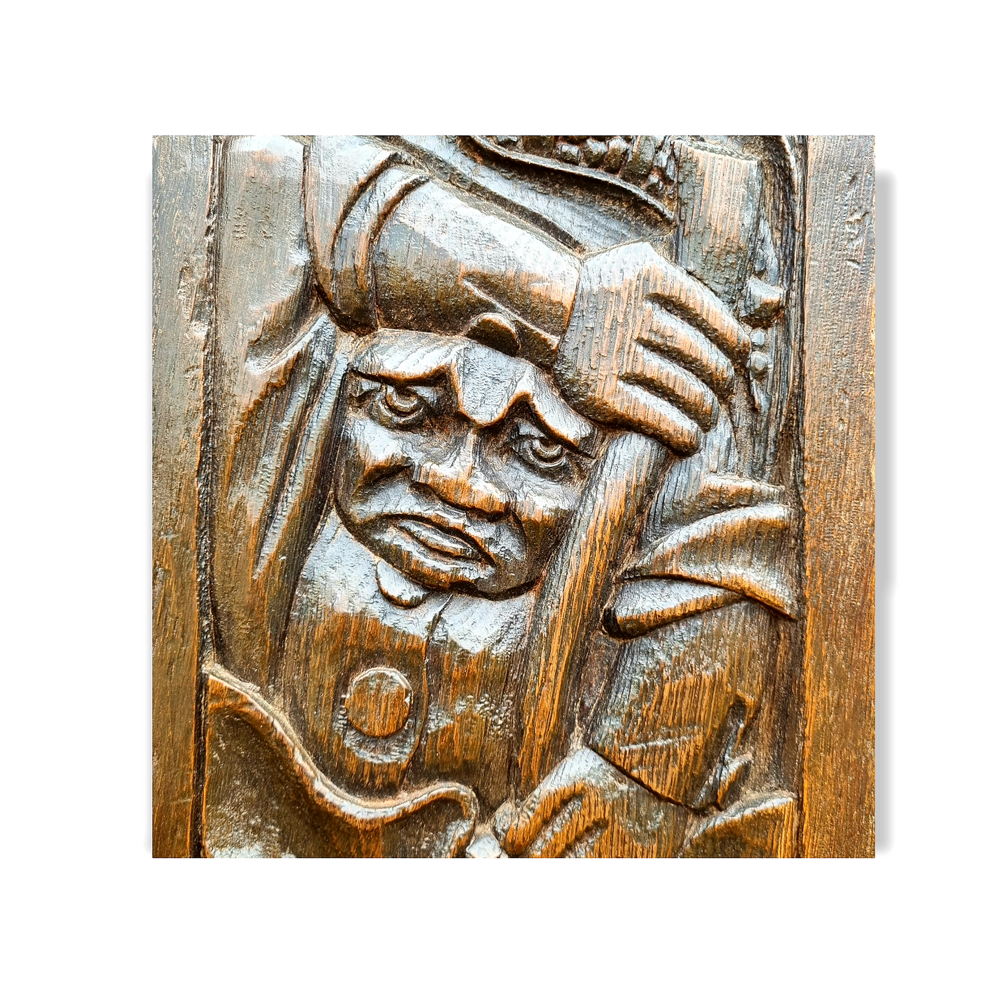 Rare Pair of 16th Century Dutch Antique Carved Oak Panels Depicting Wild Men of The Woods or Woodwose / Wodewose