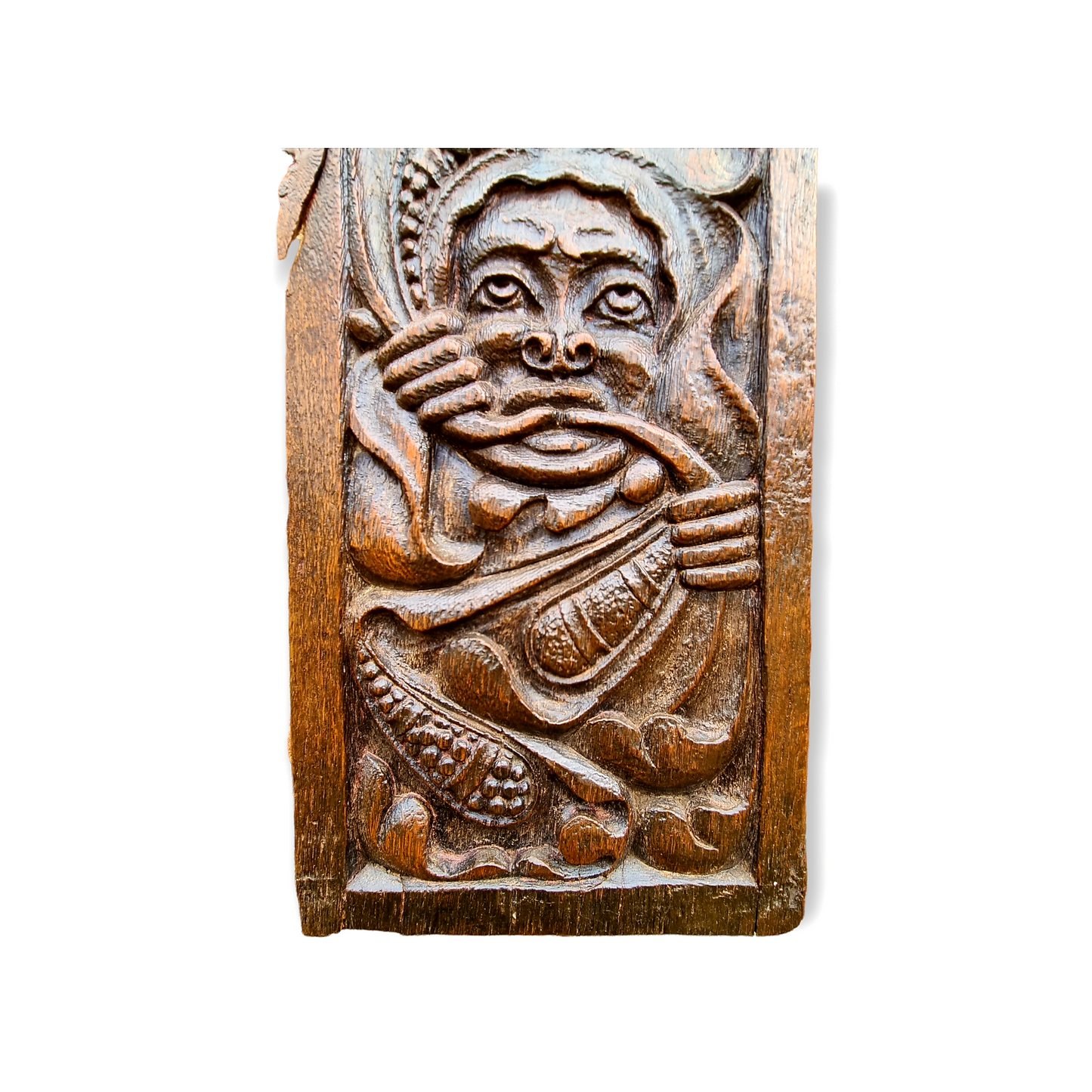 Rare Pair of 16th Century Dutch Antique Carved Oak Panels Depicting Wild Men of The Woods or Woodwose / Wodewose