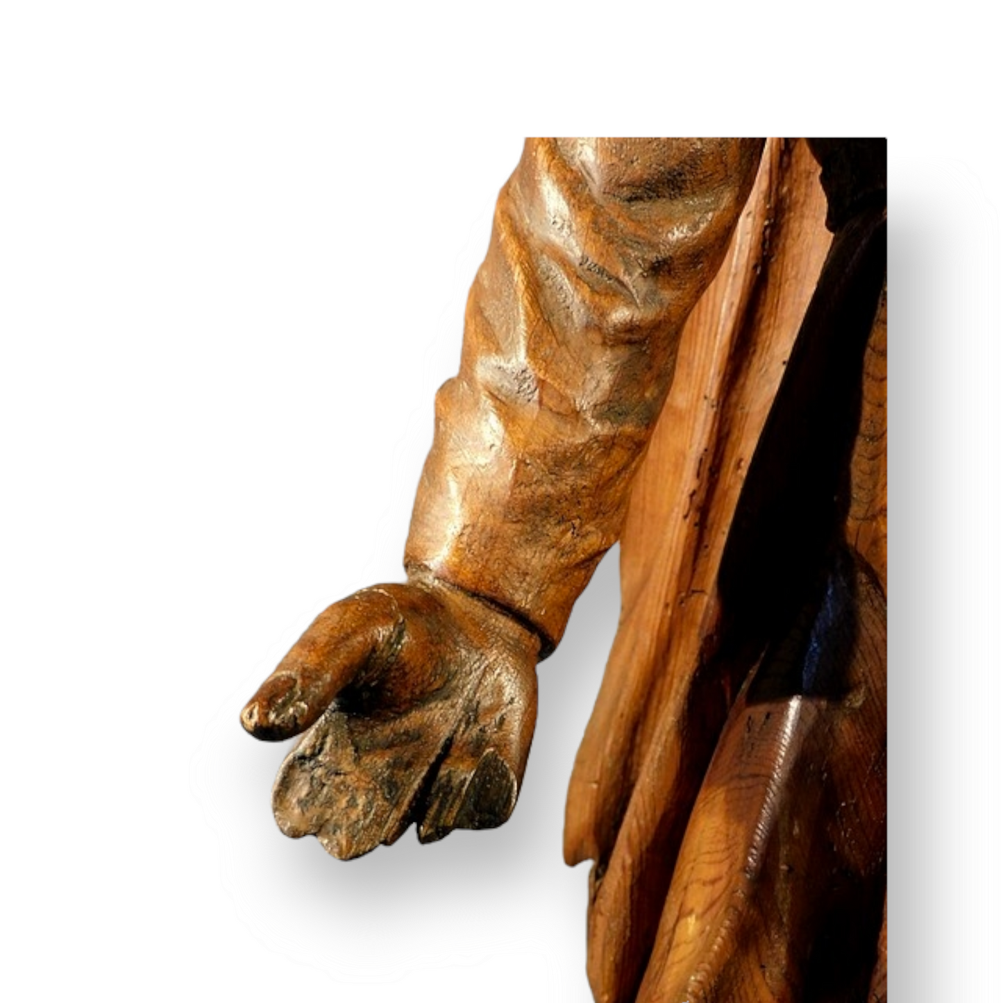 Early 17th Century Antique Carved Pine Sculpture of Mary Magdalene Depicted Kneeling