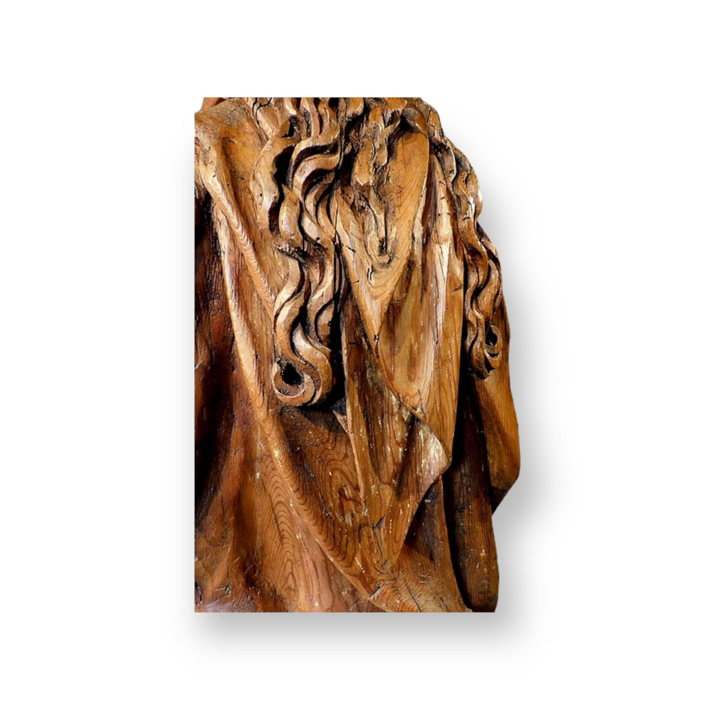 Early 17th Century Antique Carved Pine Sculpture of Mary Magdalene Depicted Kneeling