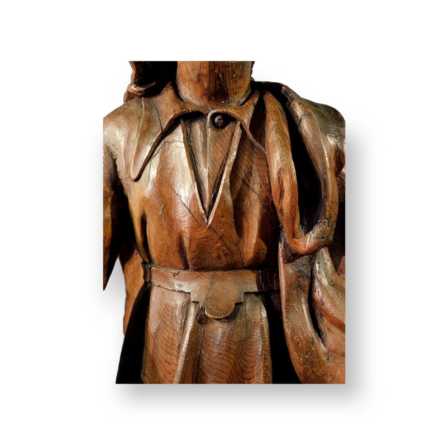 Early 17th Century Antique Carved Pine Sculpture of Mary Magdalene Depicted Kneeling