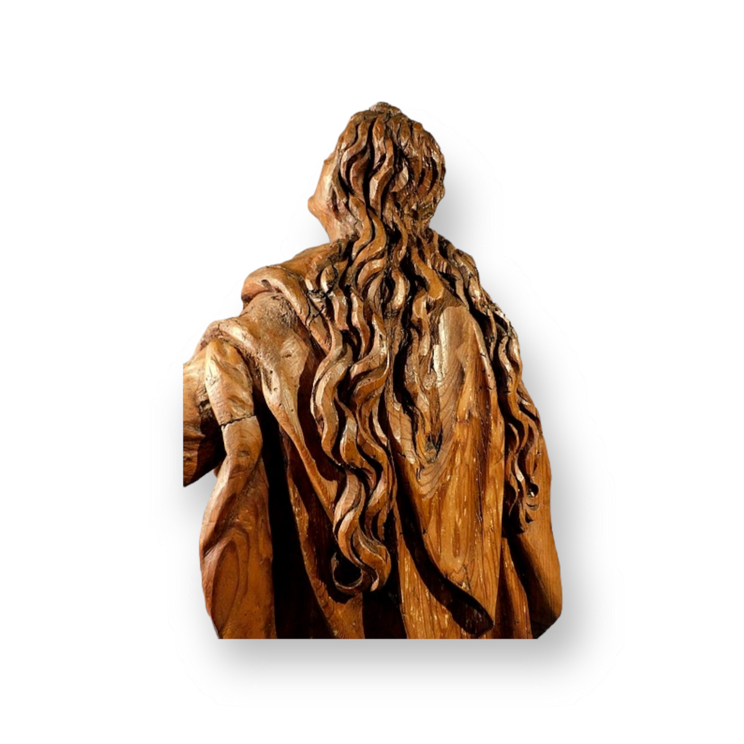 Early 17th Century Antique Carved Pine Sculpture of Mary Magdalene Depicted Kneeling