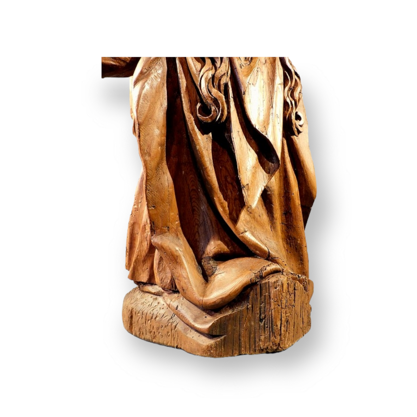 Early 17th Century Antique Carved Pine Sculpture of Mary Magdalene Depicted Kneeling