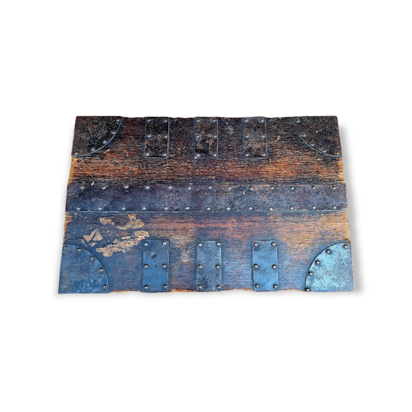 Ideal As A Sofa-Side Table - A 19th Century English Antique Iron-Bound Silver Chest