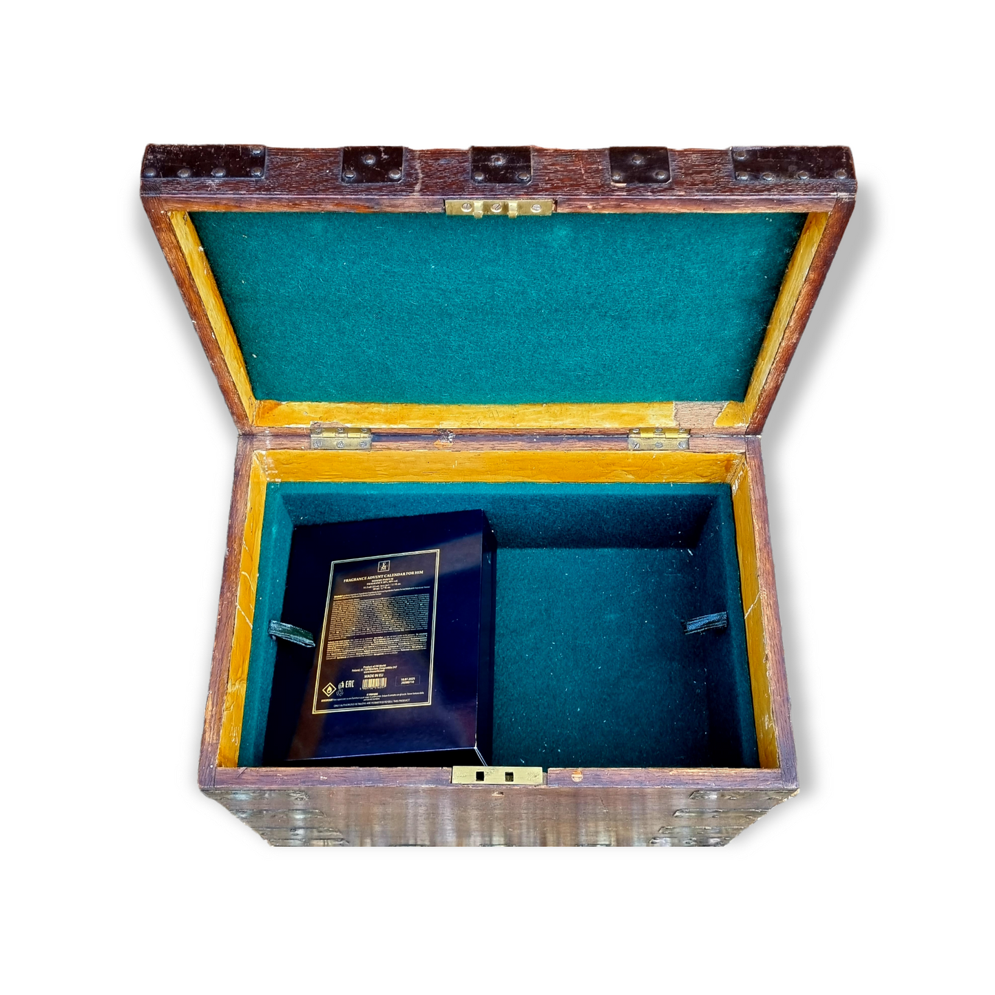 Ideal As A Sofa-Side Table - A 19th Century English Antique Iron-Bound Silver Chest