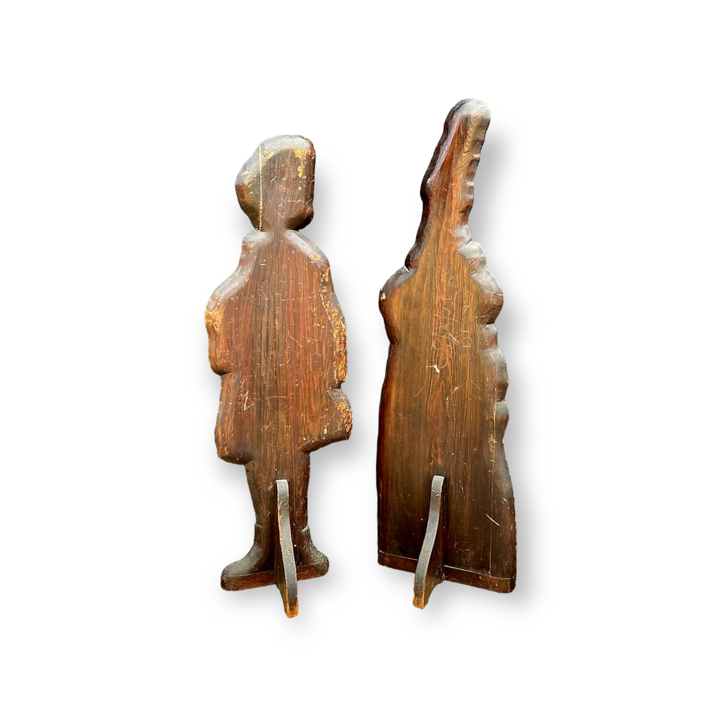 Pair of George III Period / 18th Century English Antique Dummy Boards / Silent Companions of an Aristocratic Boy and Girl