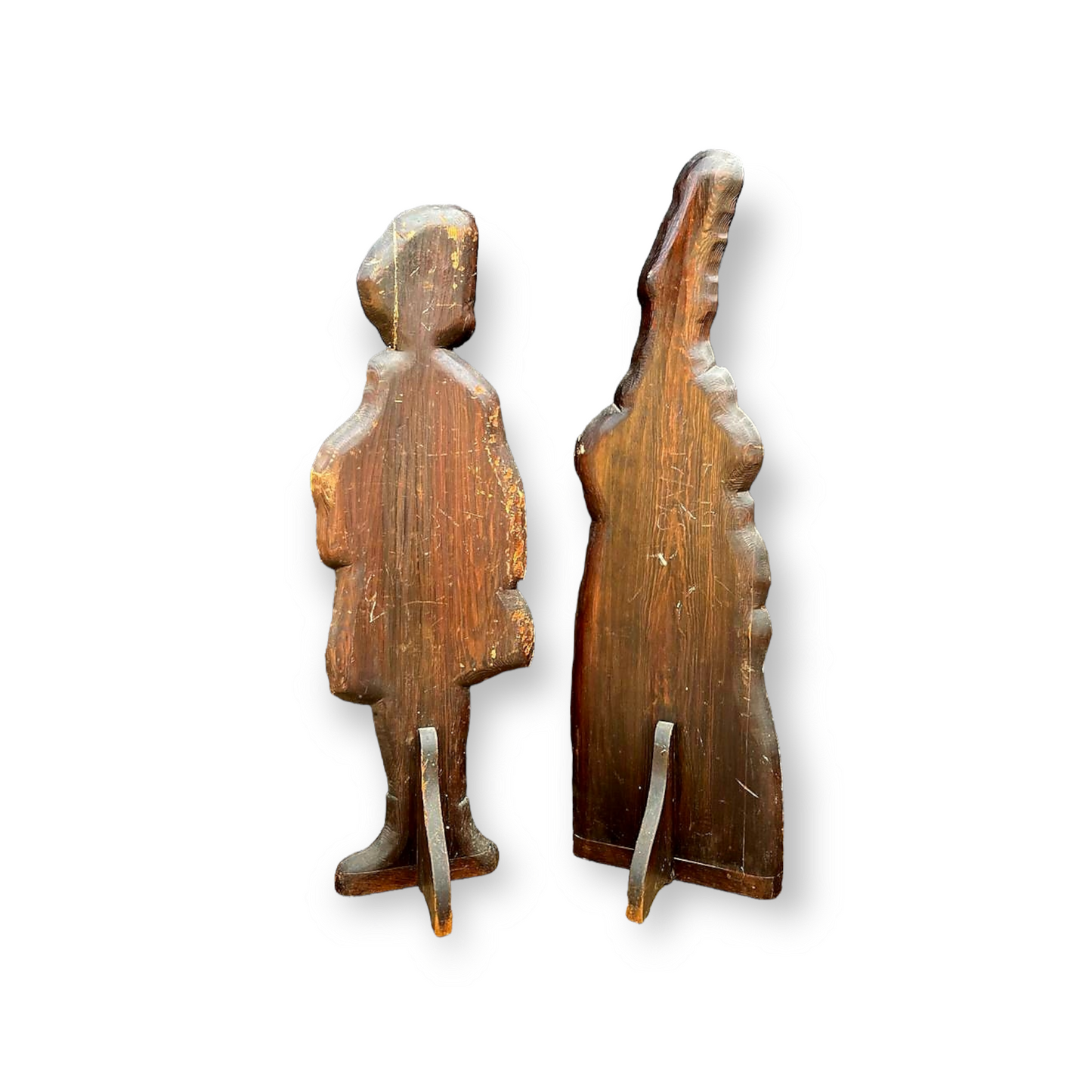 Pair of Early 18th Century English Antique Dummy Boards of an Aristocratic Boy and Girl