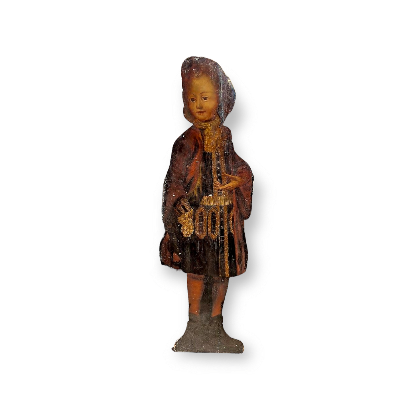 Pair of George III Period / 18th Century English Antique Dummy Boards / Silent Companions of an Aristocratic Boy and Girl