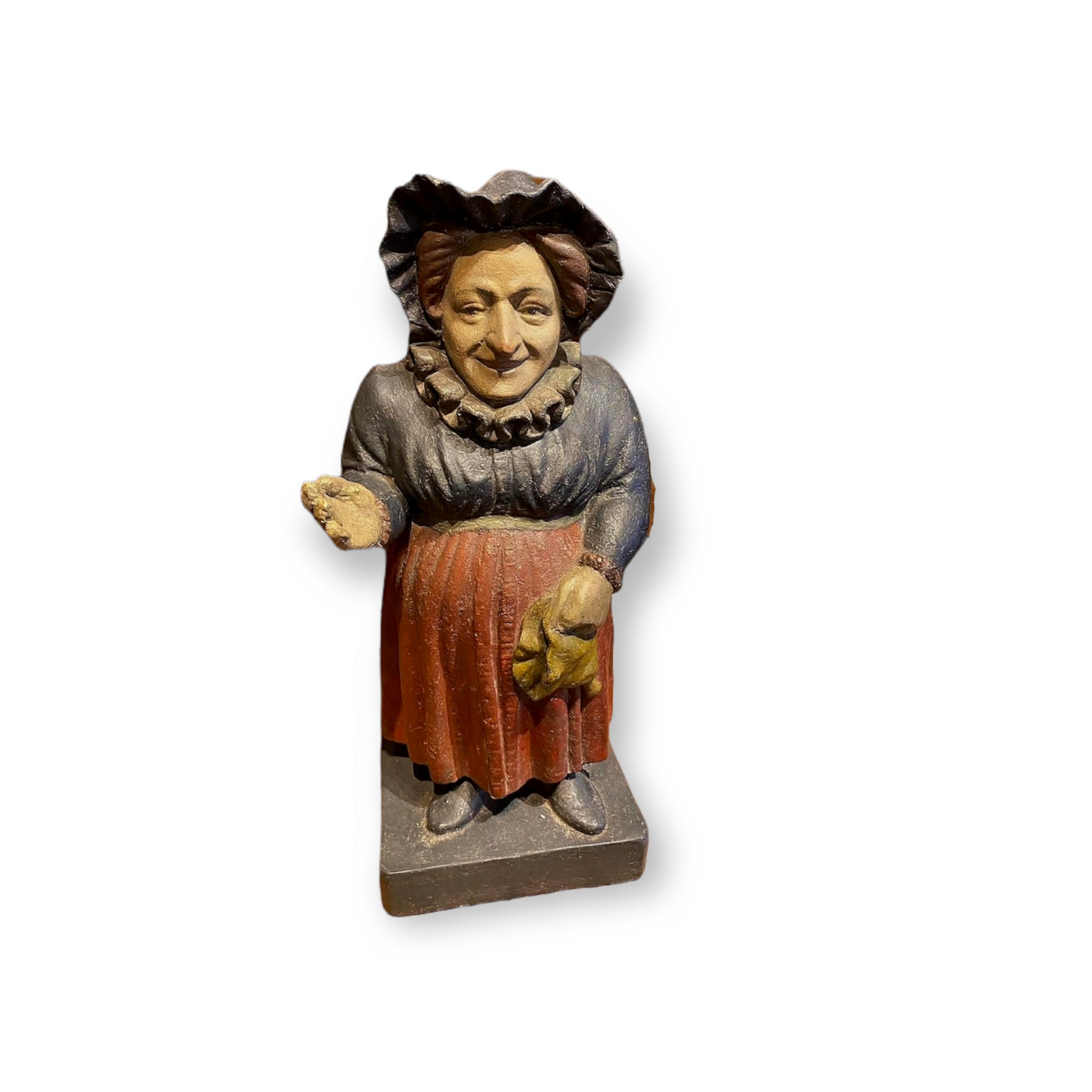 Pair of 19th Century English Antique Reconstituted Stone Folk Art Figures of a Farmer and His Wife