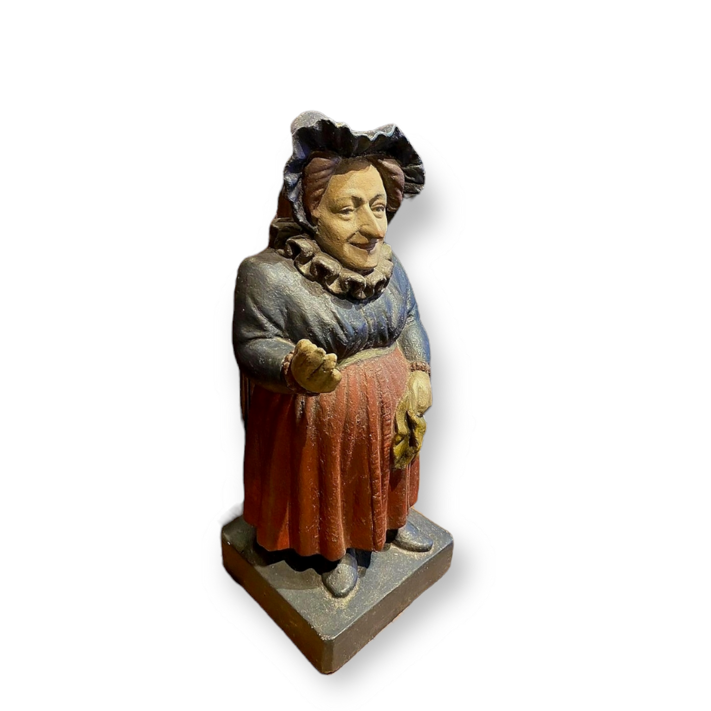 Pair of 19th Century English Antique Reconstituted Stone Folk Art Figures of a Farmer and His Wife