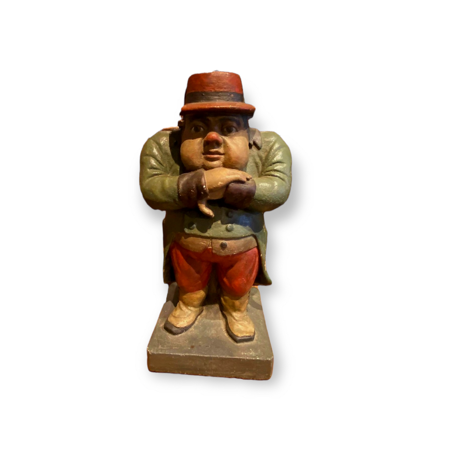 Pair of 19th Century English Antique Reconstituted Stone Folk Art Figures of a Farmer and His Wife