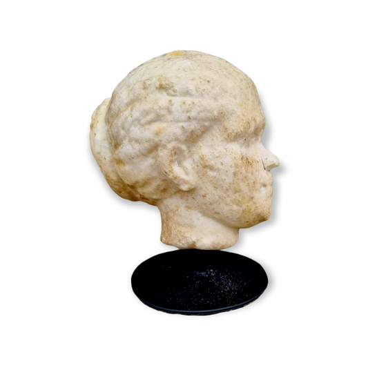 Roman Antique Carved Marble Head of a Young Woman