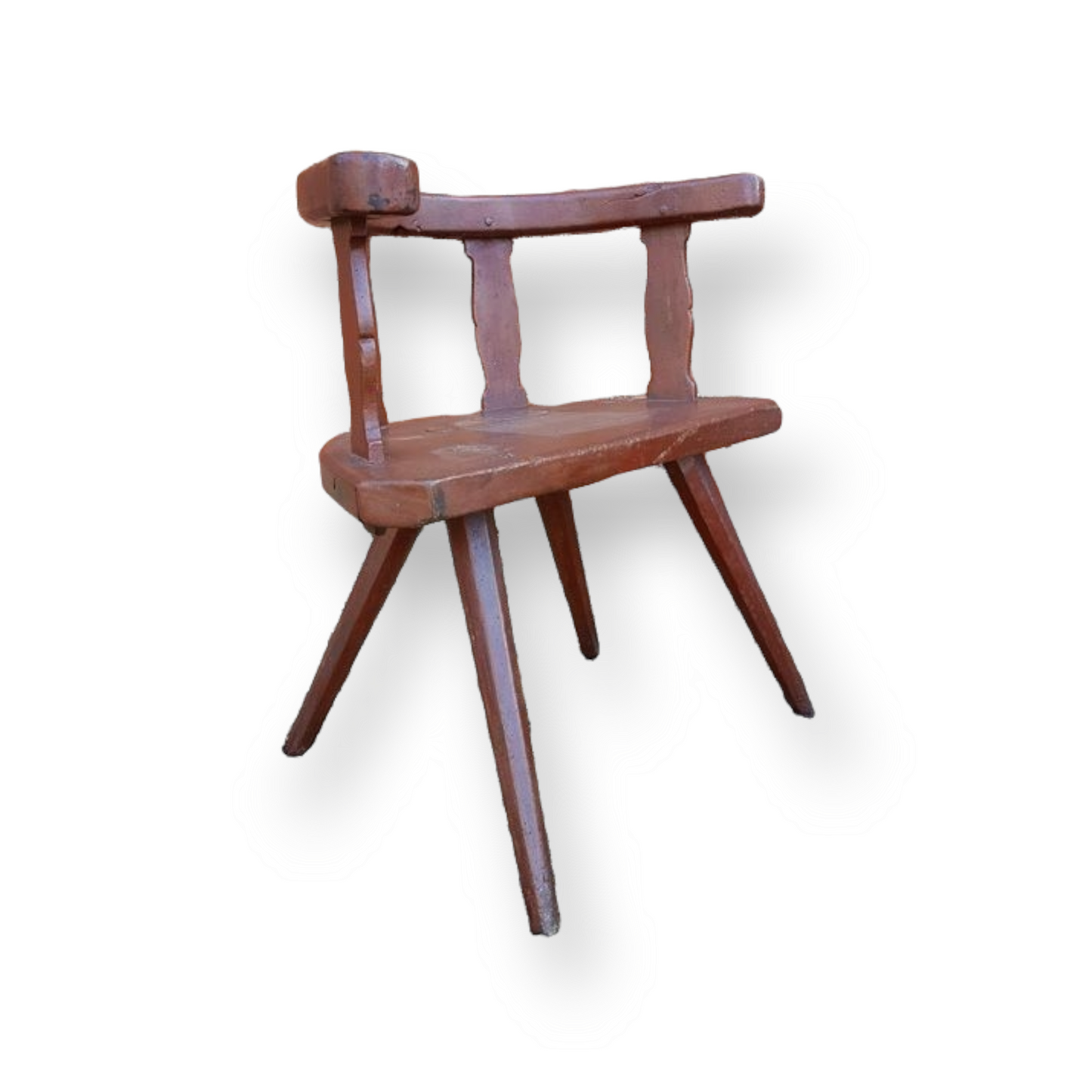 Late 18th Century Primitive Welsh Antique Bow Back Armchair in Original Paint